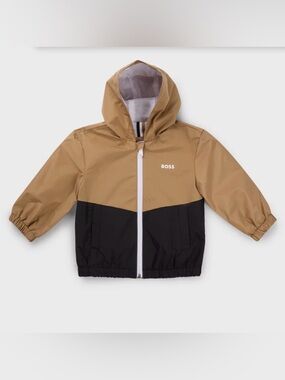 Hugo Boss Kids Colorblock Windbreaker Jacket - Tan & Black - 18M